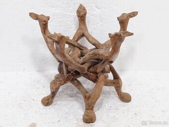 Vyřezávaný stojan na květináč - retro