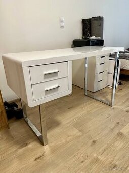 Designový pracovní stůl, bílá, 76x55x120 cm, TOP