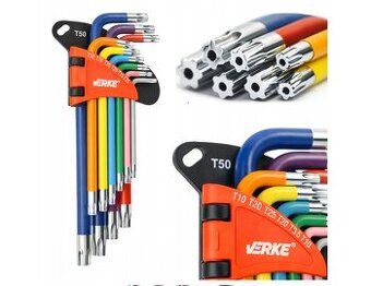 KLÍČE TORX T10-T50 9 ks CrV BARVA VERKE V35501