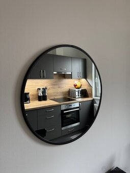 Kulaté zrcadlo s černým rámem průměr 60cm