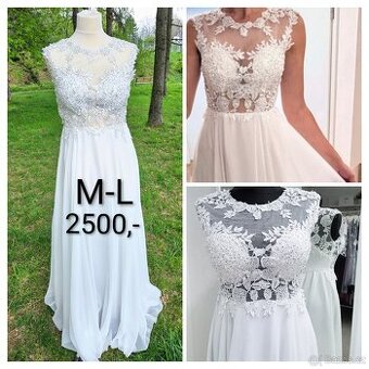 NOVÉ jednoduché svatební šaty BOHO-STYL