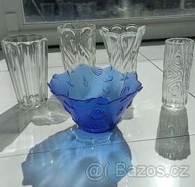 Retro váza lisované sklo