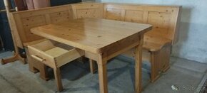 Selská dřevěná lavice se stolem - 1