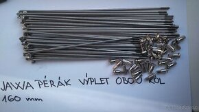 Kompletní výplet obou kol Jawa Pérák 160mm, nové, nerez