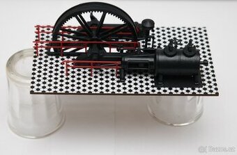 Parní stroj dekorace - modelová železnice H0 (1:87)