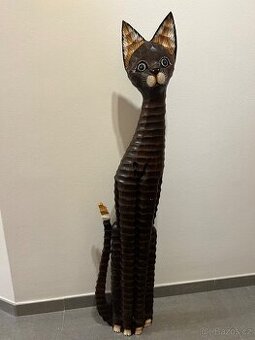 Krásná dřevěná kočka 100 cm - 1