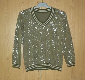 Khaki tenké tričko Moda Italia