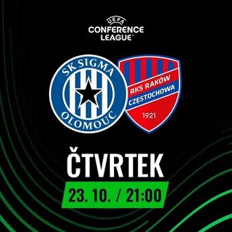 2 lístky SIGMA OLOMOUC - RAKÓW CZĘSTOCHOWA