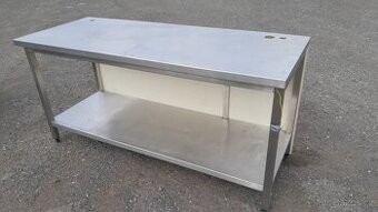 Nerezový stůl 175x70x85-90 cm se sp. polici