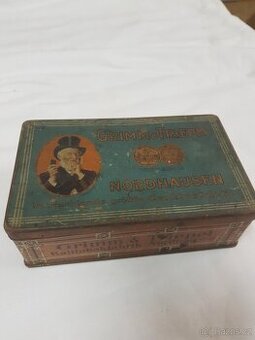 Starožitná plechovka na žvýkací tabák