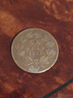 Mince Portugalsko 10 Reis 1884 F