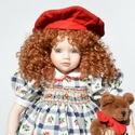 Zrzavá modrooká Georgína - porcelánová panenka
