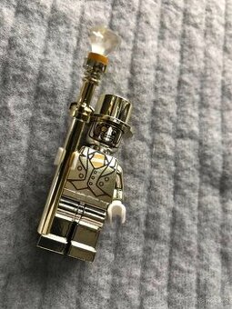 LEGO figurka Mr. GOLD chromovaný - CUSTOM - 1