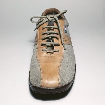 Pánské kožené tenisky Atlantic, vel. 42, béžovo-šedé