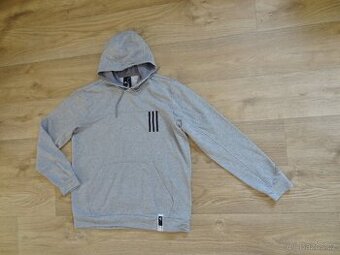 pánská Adidas sv.šedá mikina, kapuce slabší L/XL