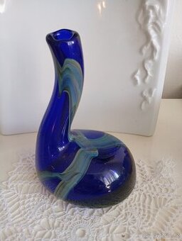Vázička modré sklo