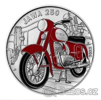 Stříbrná mince CS -  500 Kč -  2022 -  Motocykl Jawa 250 - B