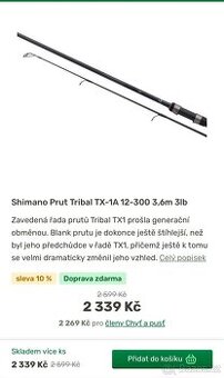 Rybářské pruty Shimano