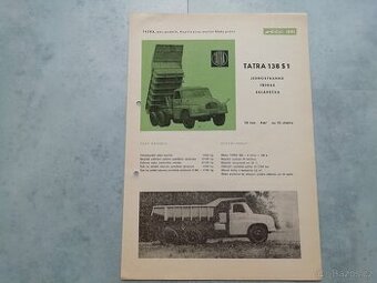 Tatra 138 S1 sklápěčka dempr dumper - prospekt 1961