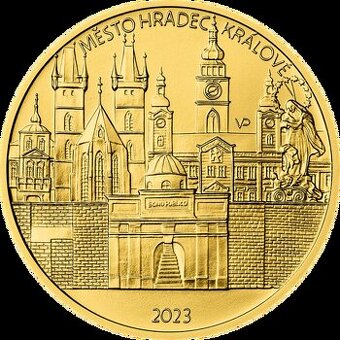 Zlatá mince 5000 Kč Hradec Králové, BK i PROOF