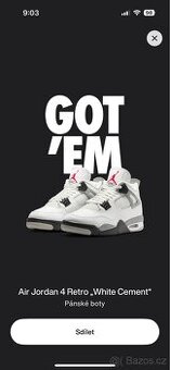 Nike Jordan 4 White Cement 42