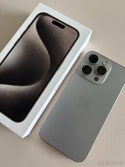 iPhone 15 Pro 256GB, Nature Titan, 100% baterie, v záruce