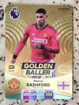 Football card of Marcus Rashford Golden baller edition