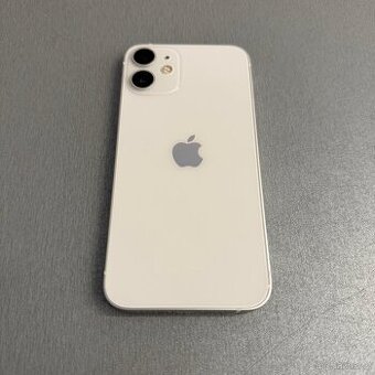 iPhone 12 mini 128GB bílý, pěkný stav, 12 měsíců záruka