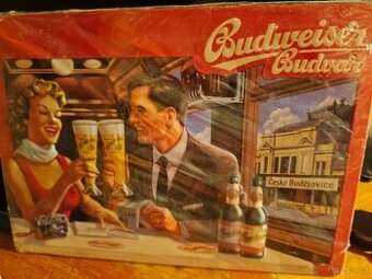 Retro plechová cedule Budweiser Budvar – České Budějovice