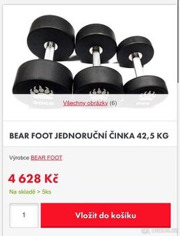 2x 42,5kg - jednoruční pogumovaný činky