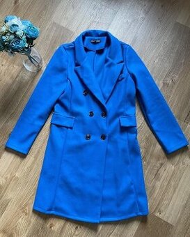Modrý dvouřadý kabát Shein, vel. M-L