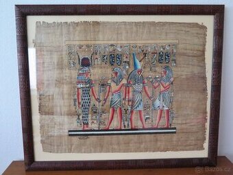 Papyrus Egypt ruční malba s podpisem autora