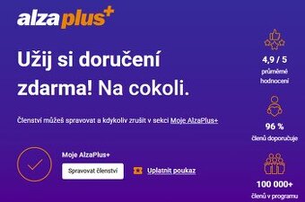 Alza 20 % sleva na roční členství AlzaPlus+