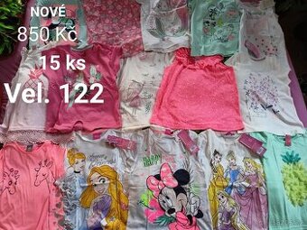Set nové trička, 15 ks, 122, 128