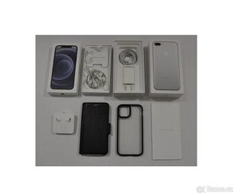 Krabičky iPhone 12 a 7+ sluchátka,nabíječka