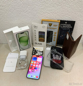 Apple iPhone 15 128GB Green - KRÁSNÝ STAV + záruka