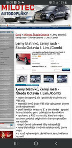 Lemy blatníků MILOTEC octavia 1 combi 2004