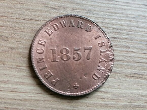 Kanada 1/2 Penny 1857 vzácná koloniální mince kolonie P.E.I.