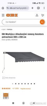 Markýza s kloubovými rameny