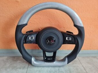 VOLANT VOLKSWAGEN R LINE GTI - KOZA / BIELY KARBON / BORDOVY