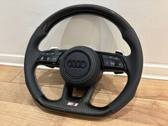 AUDI VOLANT KARBON - PERFOROVANA KOŽA - BIELE ŠITIE