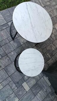 Set designových konferenčních stolků – mramorový vzhled