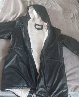 Zimní bunda parka kožená velmi tepla