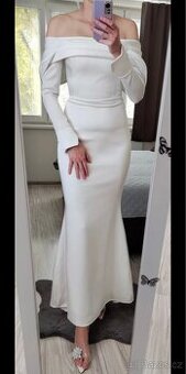 Bílé dlouhé společenské / svatební / popůlnoční šaty