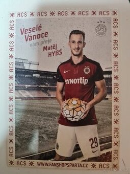 AC SPARTA PRAHA rarity - karta vánoce Matěj Hybš