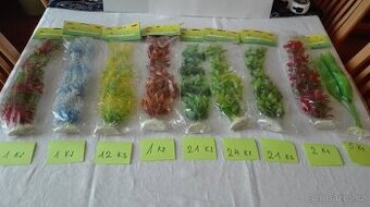 Umělé rostlinky do akvária-88 ks-velikost 35 cm-9  druhů