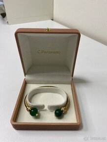 Vintage achátový náramek ve zlaté barvě