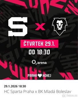HC Sparta Praha X BK Mladá Boleslav VIP vstupenky