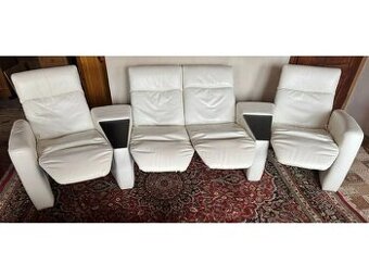 Kožená relaxační sedací souprava 2+1+1, 3193