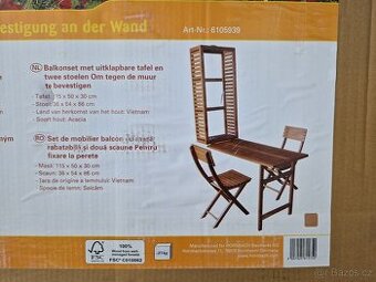 Novy nabytek stul + 2x zidle + police